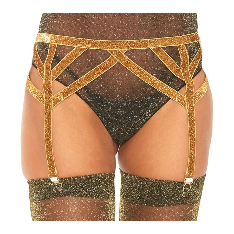 LEG AVENUE - CINTURINO ELASTICO IN LUREX TAGLIA UNICA